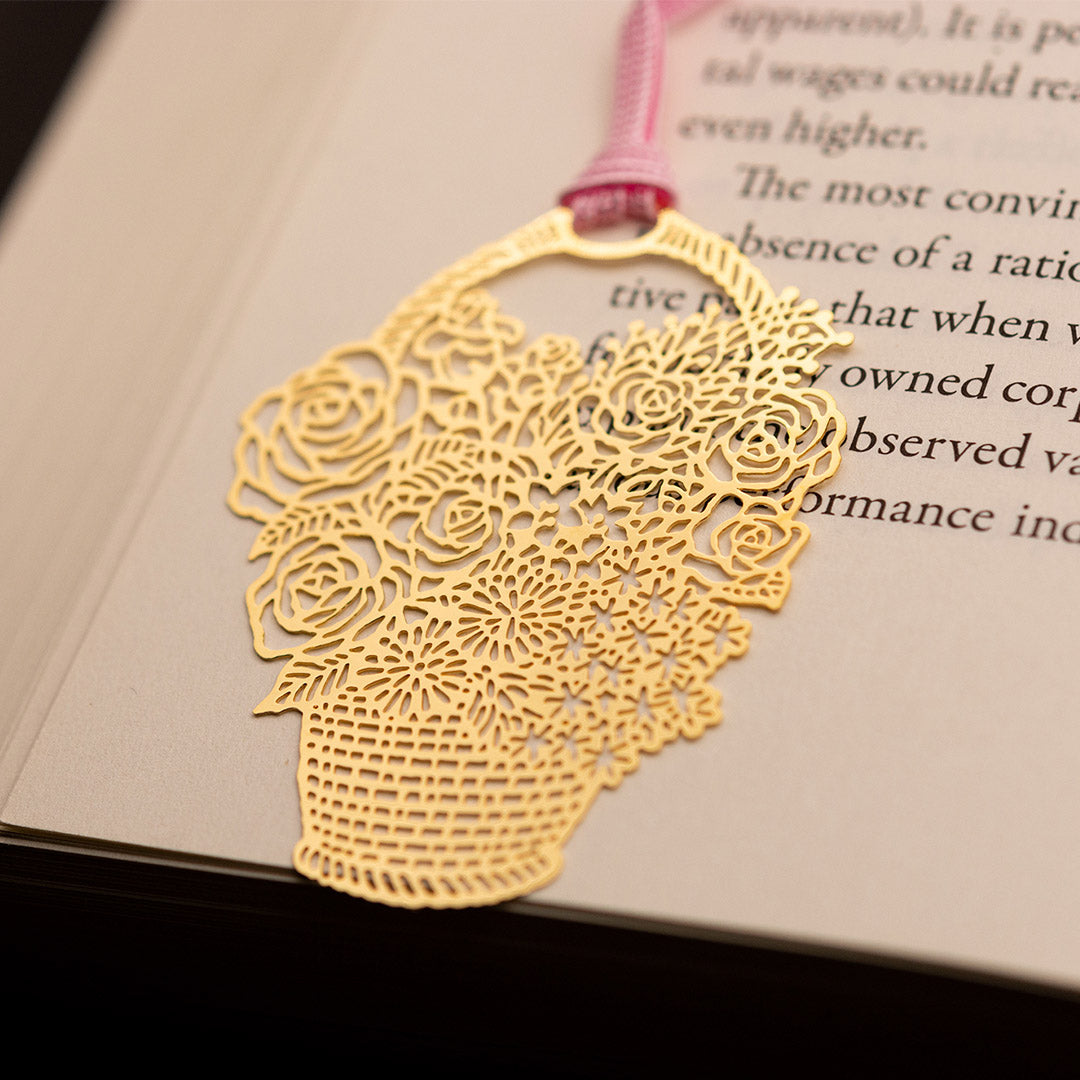 金のしおり「花かご」