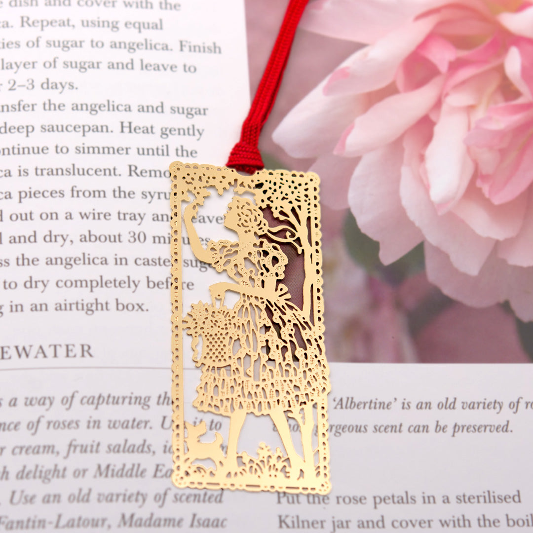 金のしおり「花摘む乙女」