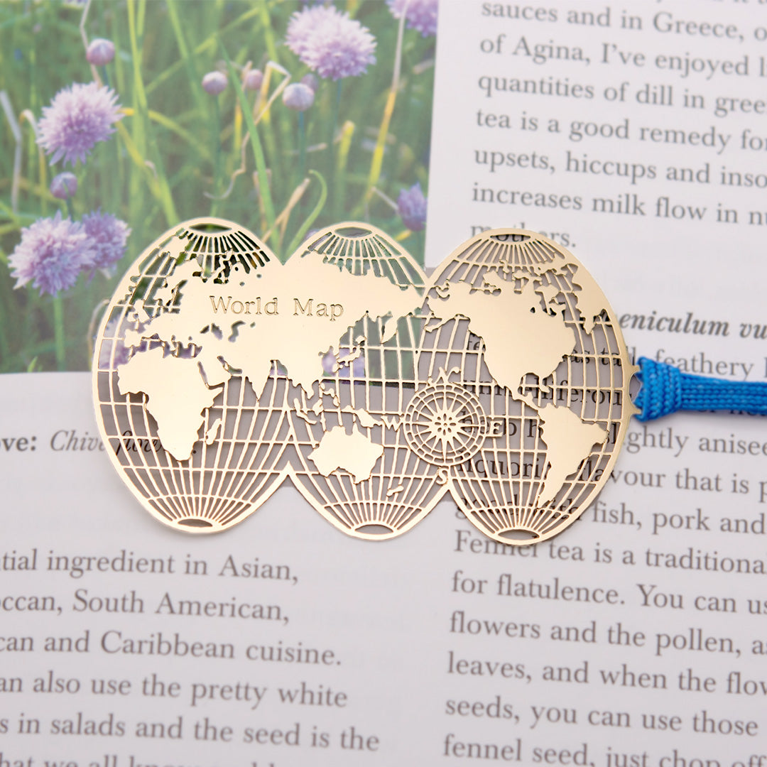 金のしおり「世界地図」