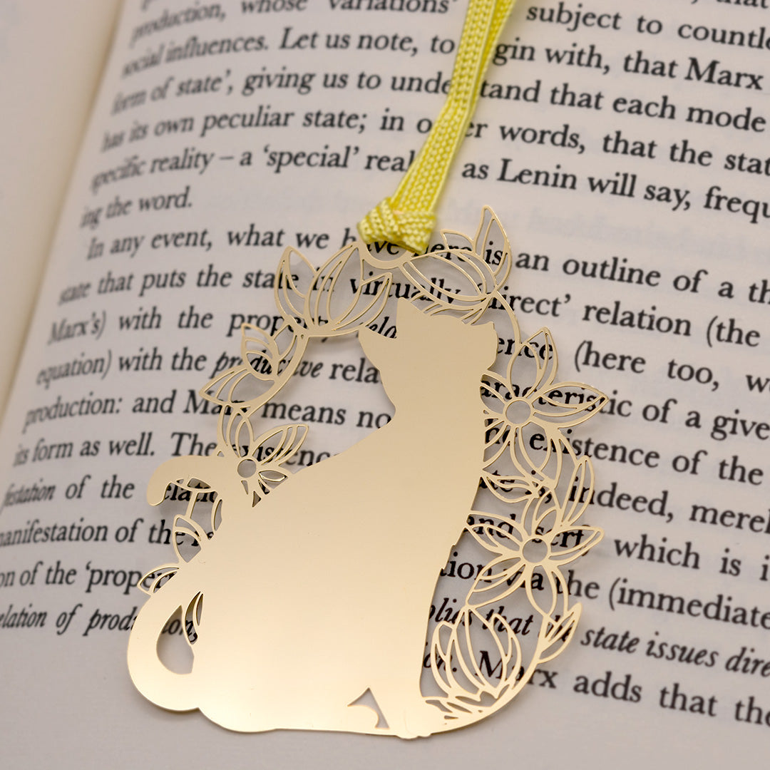 キャットブックマーク「猫と花G」