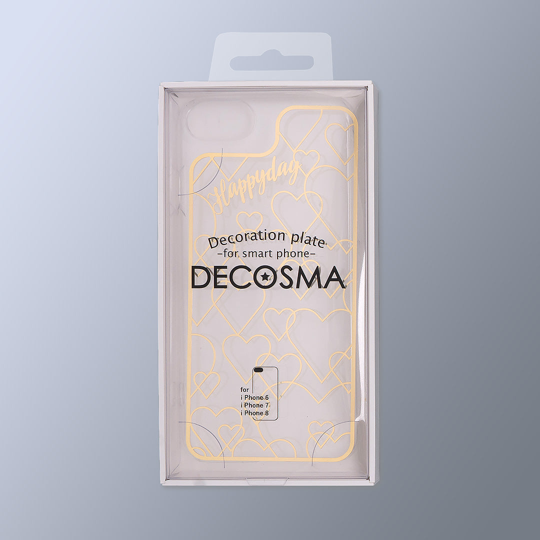 iPhone SE(第2世代)/8/7用クリアケース+プレート DECOSMA「ハート」