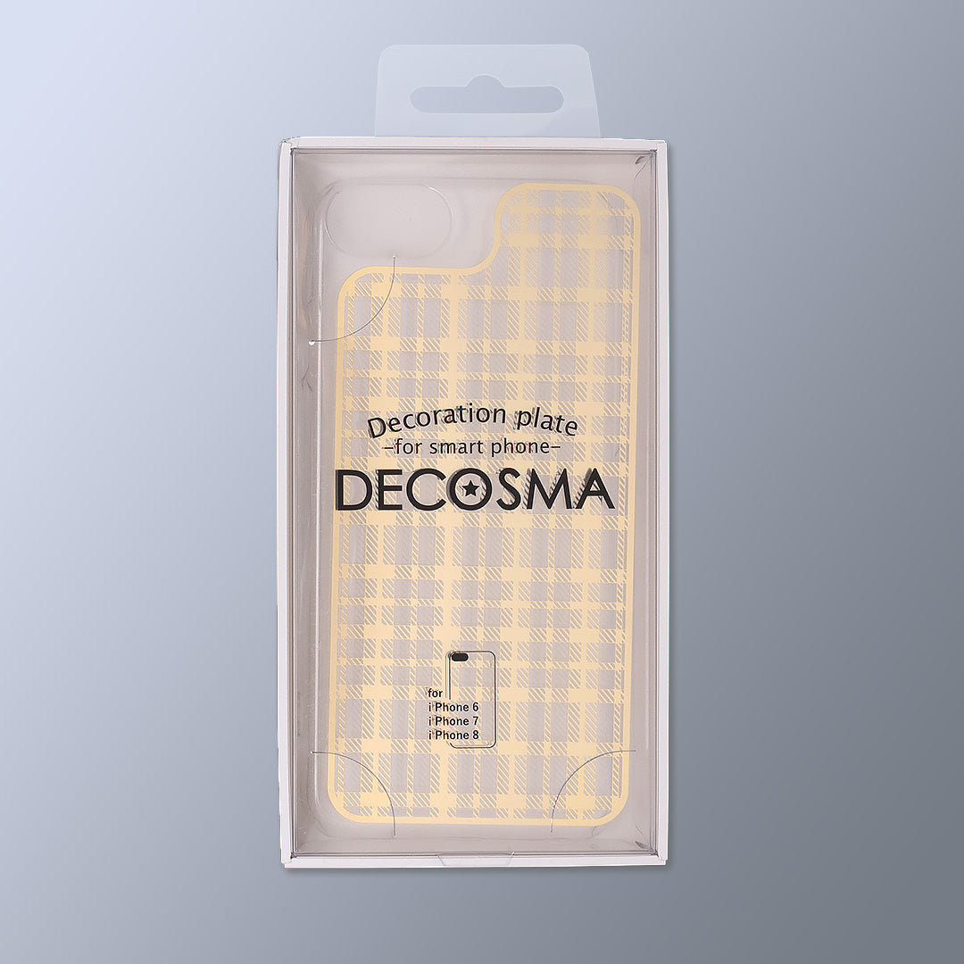 iPhone SE(第2世代)/8/7用クリアケース+プレート DECOSMA「タータンチェック」