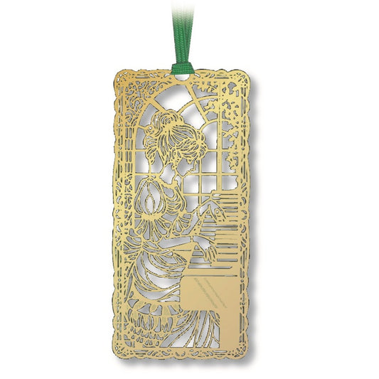 金のしおり「ピアノを弾く少女」