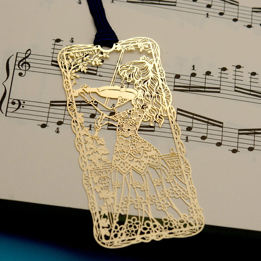 金のしおり「バイオリンを弾く少女」